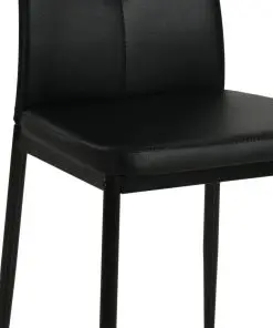 vidaXL Dining Chairs 2 pcs Black Faux Leather
