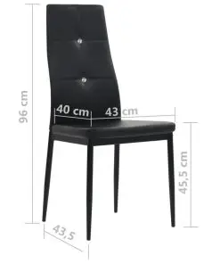 vidaXL Dining Chairs 2 pcs Black Faux Leather