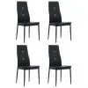 vidaXL Dining Chairs 4 pcs Black Faux Leather
