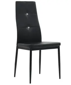 vidaXL Dining Chairs 4 pcs Black Faux Leather