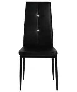 vidaXL Dining Chairs 4 pcs Black Faux Leather