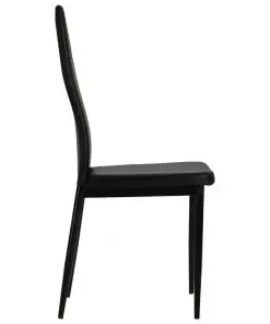 vidaXL Dining Chairs 4 pcs Black Faux Leather