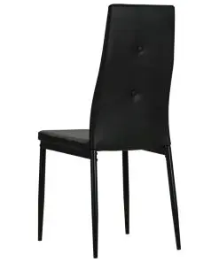 vidaXL Dining Chairs 4 pcs Black Faux Leather