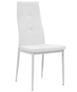 vidaXL Dining Chairs 2 pcs White Faux Leather