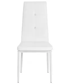 vidaXL Dining Chairs 2 pcs White Faux Leather