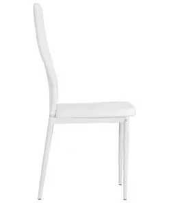 vidaXL Dining Chairs 2 pcs White Faux Leather