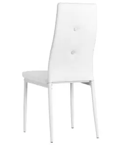 vidaXL Dining Chairs 2 pcs White Faux Leather