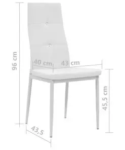 vidaXL Dining Chairs 2 pcs White Faux Leather