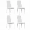 vidaXL Dining Chairs 4 pcs White Faux Leather