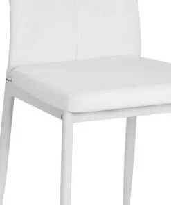 vidaXL Dining Chairs 4 pcs White Faux Leather