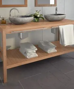 vidaXL Bathroom Vanity Cabinet Solid Teak 132x45x75 cm