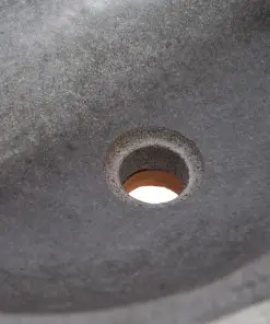 vidaXL Bathroom Vanity Cabinet Solid Teak with Riverstone Sinks