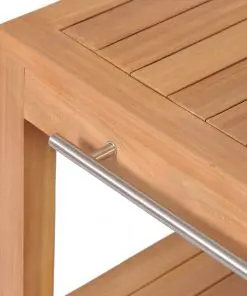 vidaXL Bathroom Vanity Cabinet Solid Teak with Riverstone Sinks