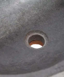 vidaXL Bathroom Vanity Cabinet Solid Teak with Riverstone Sinks