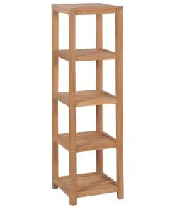 vidaXL 4-Tier Bathroom Storage Rack Solid Teak 42x42x165 cm