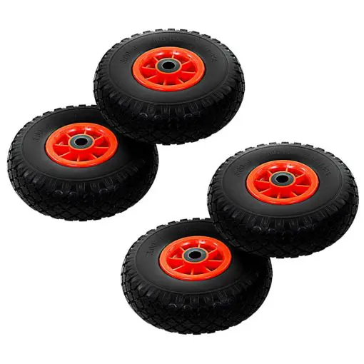 vidaXL Sack Truck Wheels 4 pcs Solid PU 3.00-4