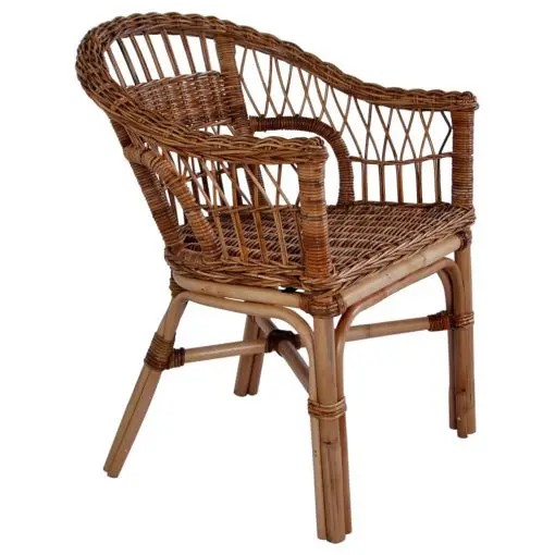 vidaXL Outdoor Chair Natural Rattan Brown