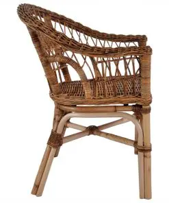 vidaXL Outdoor Chair Natural Rattan Brown