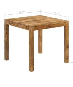 vidaXL Dining Table Solid Mango Wood 82x80x76 cm