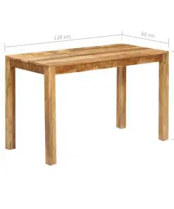 vidaXL Dining Table Solid Mango Wood 120x60x76 cm