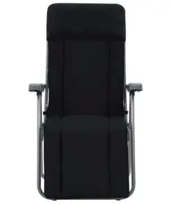 vidaXL Folding Garden Chairs with Cushions 2 pcs Black