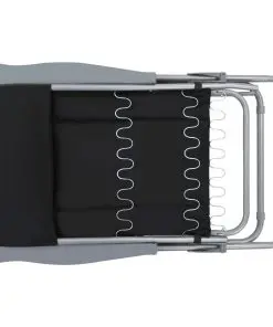 vidaXL Folding Garden Chairs with Cushions 2 pcs Black