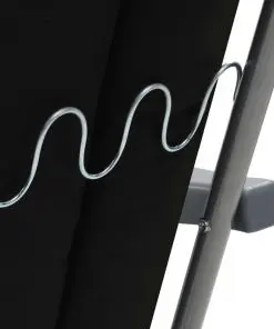 vidaXL Folding Garden Chairs with Cushions 2 pcs Black