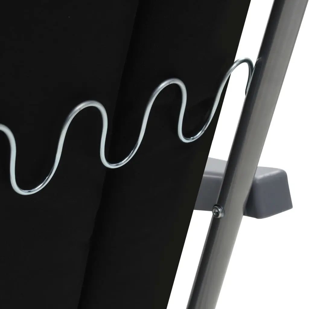 vidaXL Folding Garden Chairs with Cushions 2 pcs Black