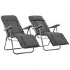vidaXL Folding Garden Chairs with Cushions 2 pcs Grey vidaXL Folding Garden Chairs with Cushions 2 pcs Grey