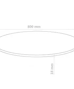 vidaXL Table Top Round MDF 800×18 mm