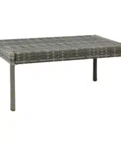 vidaXL 3 Piece Garden Lounge Set with Cushions Poly Rattan Grey