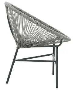 vidaXL Garden Moon Chair Poly Rattan Grey
