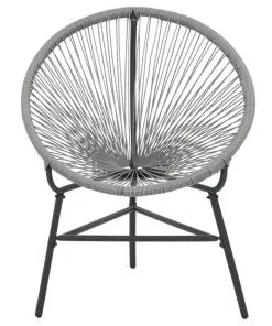 vidaXL Garden Moon Chair Poly Rattan Grey