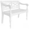 vidaXL Batavia Bench 98 cm Solid Mahogany Wood White vidaXL Batavia Bench 98 cm Solid Mahogany Wood White