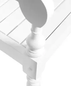 vidaXL Batavia Bench 98 cm Solid Mahogany Wood White