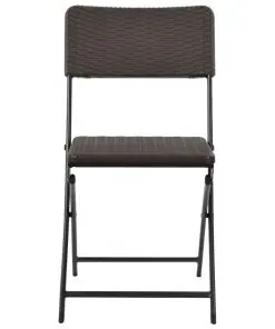 vidaXL Folding Garden Chairs 2 pcs HDPE and Steel Brown