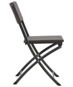 vidaXL Folding Garden Chairs 4 pcs HDPE and Steel Brown