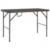 vidaXL Folding Garden Table Brown 120x60x74 cm HDPE Rattan Look