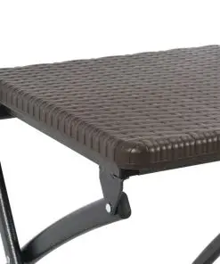 vidaXL Folding Bar Chairs 2 pcs HDPE and Steel Brown Rattan Look