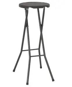 vidaXL Folding Bar Stools 2 pcs HDPE and Steel Brown Rattan Look