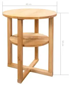 vidaXL Side Table 40×50 cm Solid Oak Wood