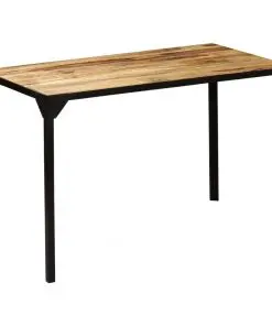 vidaXL Dining Table Solid Rough Mange Wood and Steel 120 cm