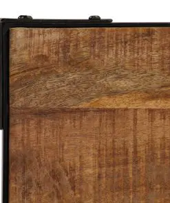 vidaXL Dining Table Solid Rough Mange Wood and Steel 120 cm