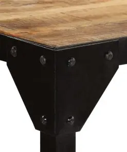 vidaXL Dining Table Solid Rough Mange Wood and Steel 120 cm