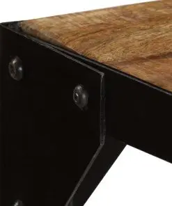 vidaXL Dining Table Solid Rough Mange Wood and Steel 120 cm