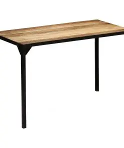 vidaXL Dining Table Solid Rough Mange Wood and Steel 120 cm