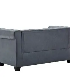 vidaXL 2-Seater Chesterfield Sofa Artificial Suede Leather Grey