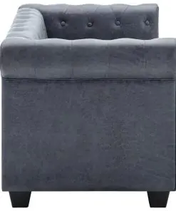 vidaXL 2-Seater Chesterfield Sofa Artificial Suede Leather Grey