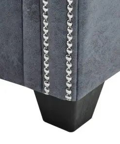 vidaXL 3-Seater Chesterfield Sofa Artificial Suede Leather Grey