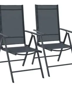 vidaXL 3 Piece Bistro Set Aluminium and Textilene Black